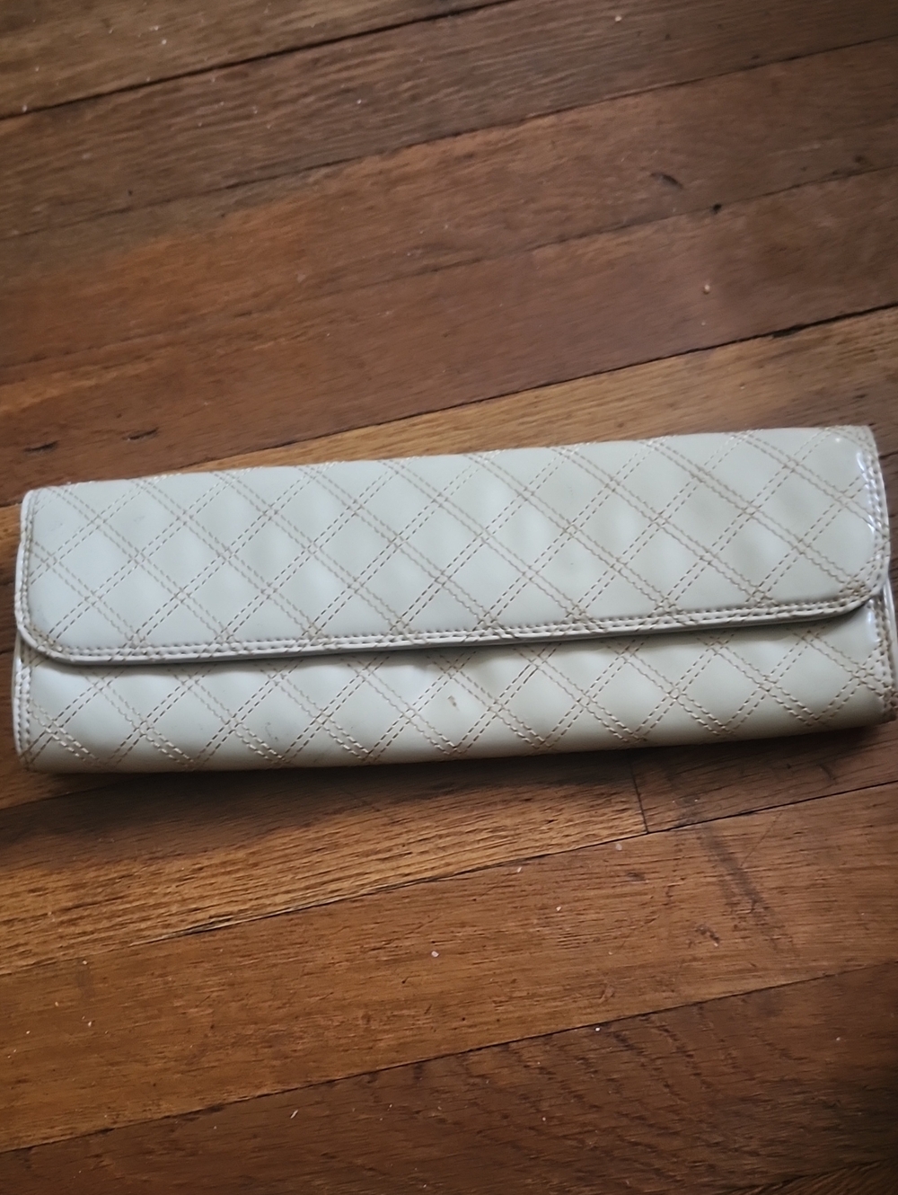 GAP Quilted Fold-Over Clutch - Cream